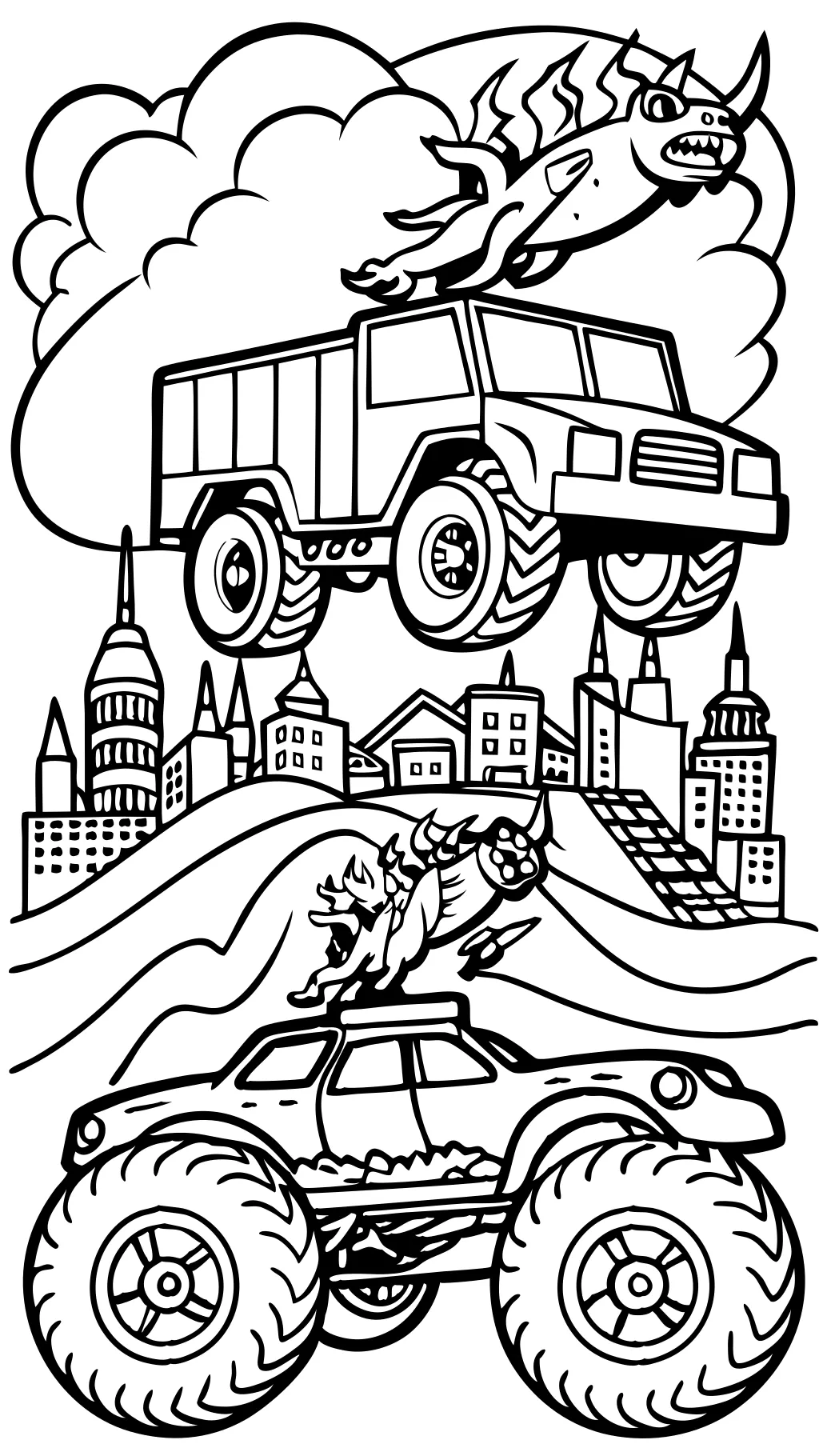 hot wheels monster trucks coloring pages